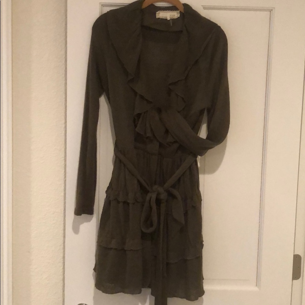 Brown flirty sweater dress